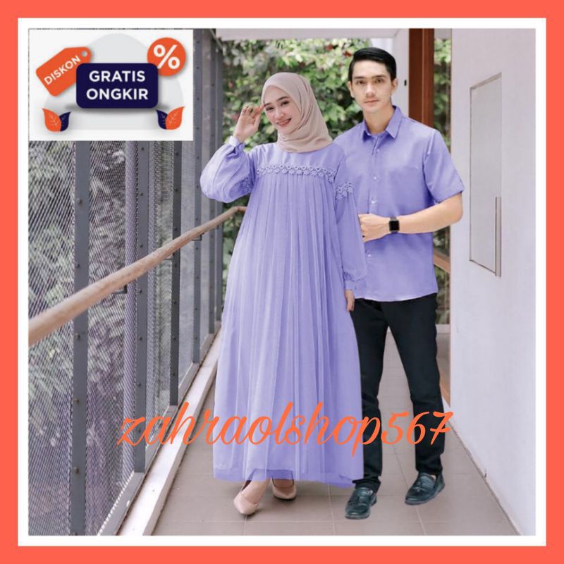 setelan pasangan baju pakaian Couple gamis dress Maxi busana wanita muslim remaja model pesta premiu