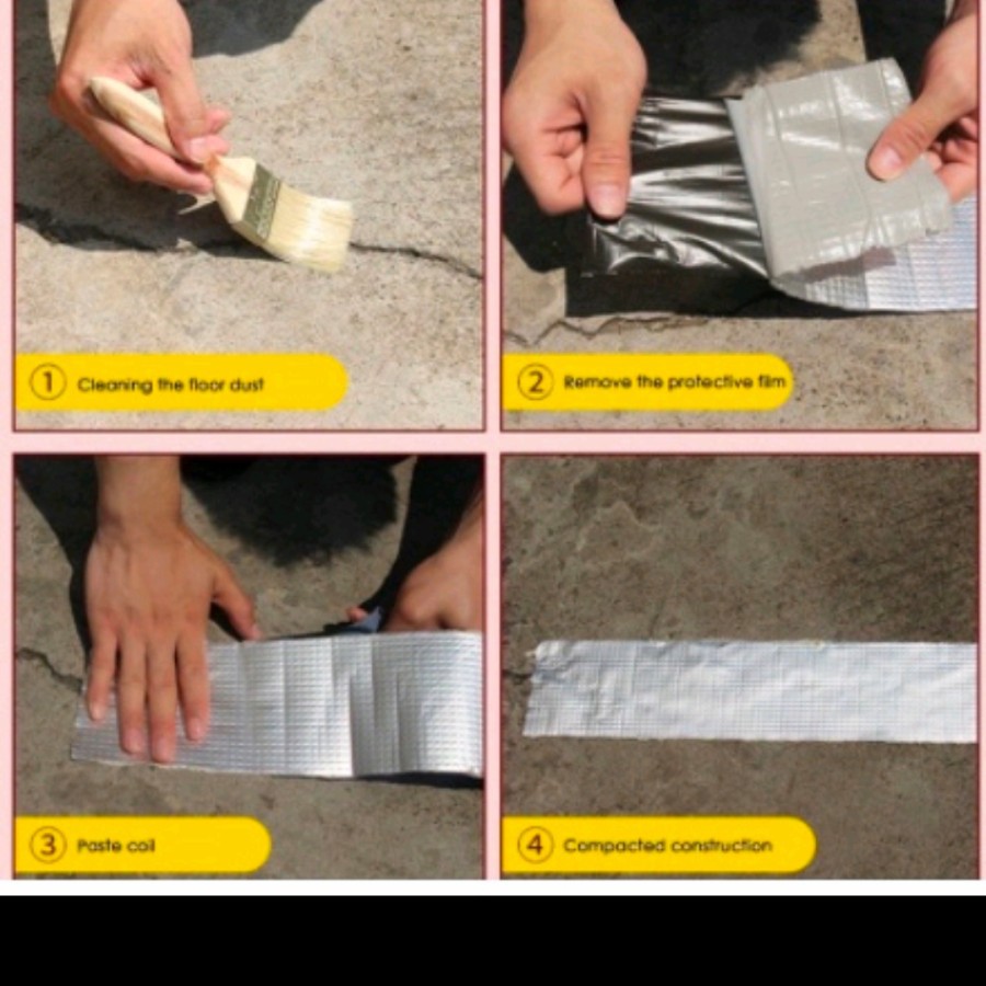 Lakban Aluminium Foil Butyl Rubber Waterproof Tape / Lakban anti bocor