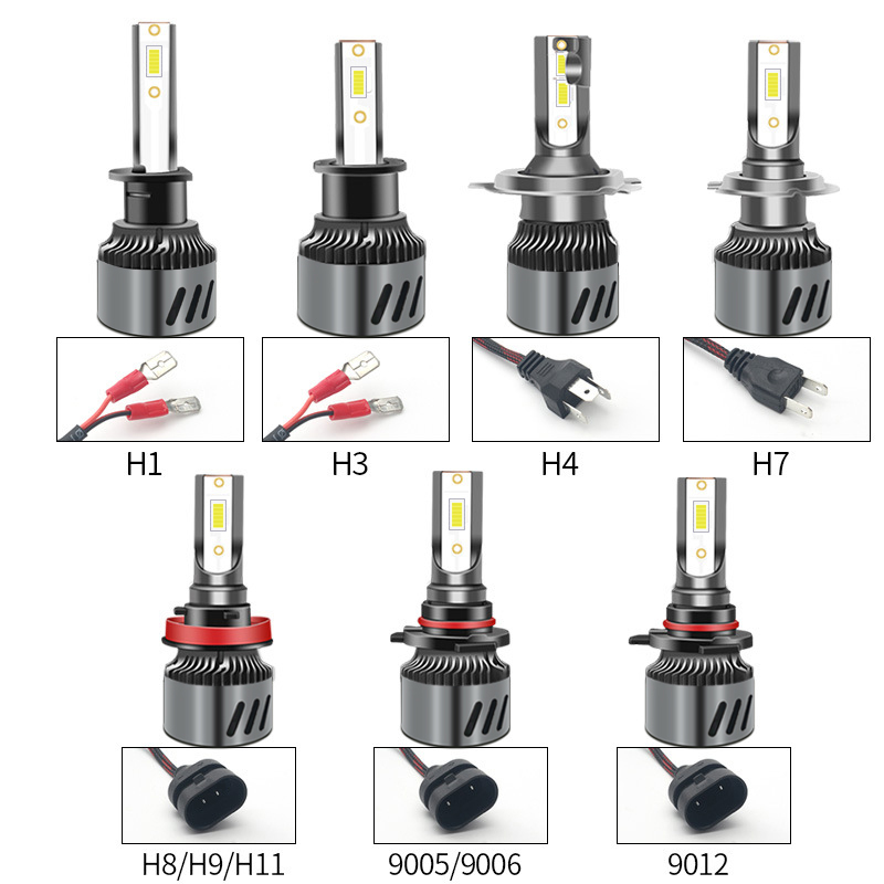 Night knight 1Pasang Lampu Mobil LED 14000LM Lampu LED Otomatis H4 H1 H3 H7 H8 H9 H11 H16 9005 HB3 9006 HB4 3000K 4300K 6000K 8000K