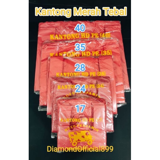 Kantong Plastik Kresek Tebal Merk MOCO Merah 17 24 28 35 40