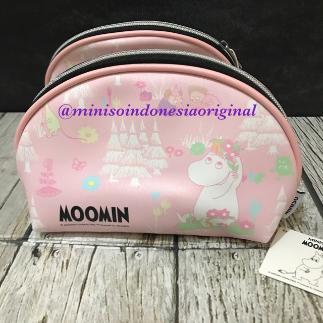 Miniso Pouch Kosmetik Moomin Pink Muda
