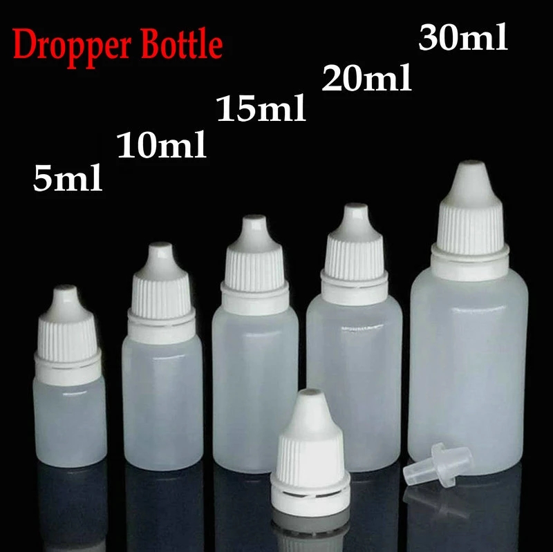 5/10/15/20/30/50/100ml Plastic Squeezable Empty Eye Liquid Dropping Bottles Container Eye Drop Accessory