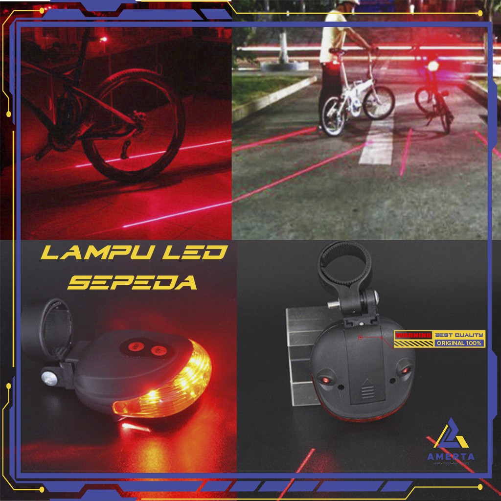 TaffLED Bicycle Laser Strobe Taillight 5 LED / Lampu LED Sepeda