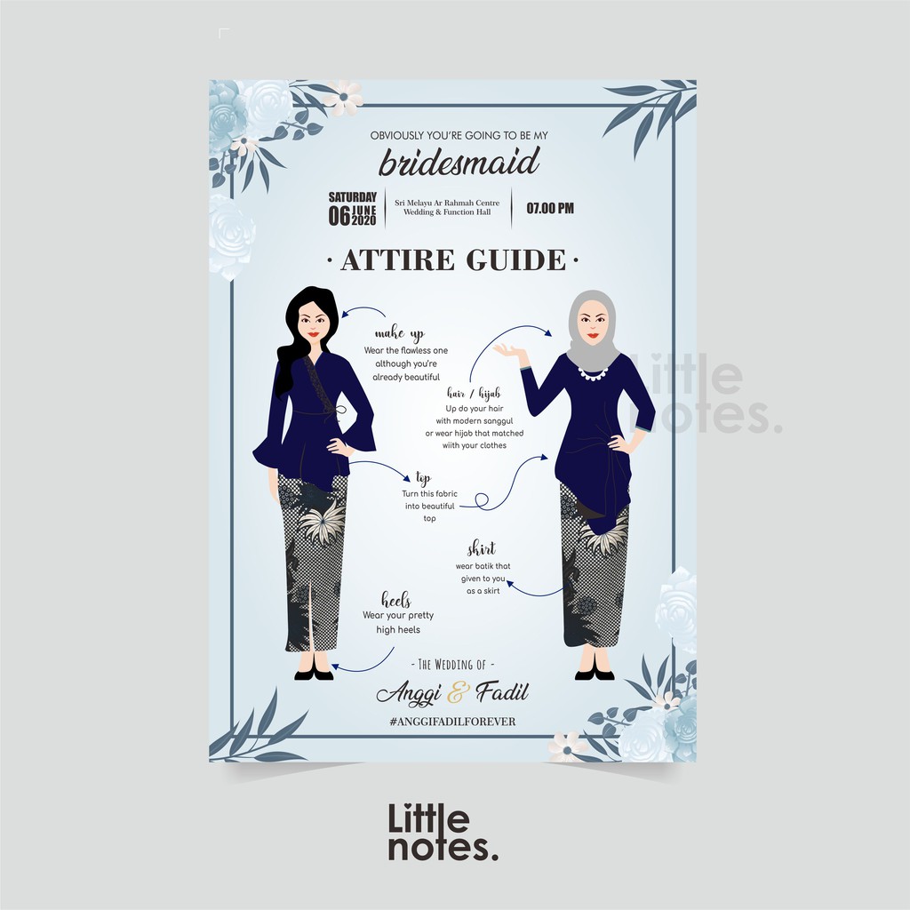 

Bridesmaid Card / Attire Guide Card