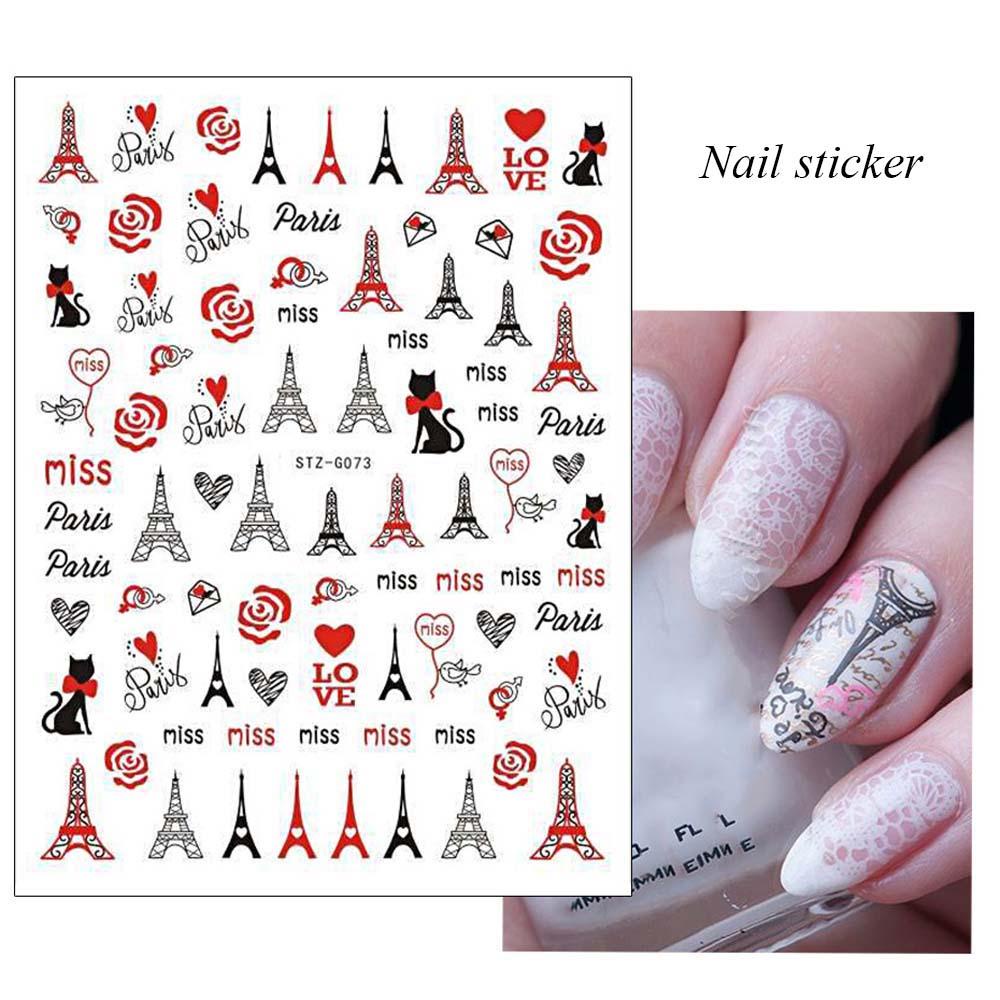 Mxbeauty Stiker Nail Art Romantis decal sticker Love Rose Hari Valentine