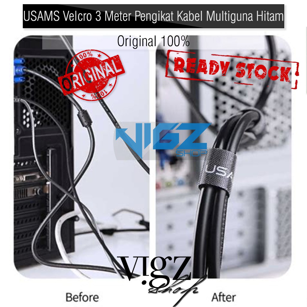 USAMS Velcro Cable 3 Meter Strap Pengikat Perekat Kabel - Tiga Meter