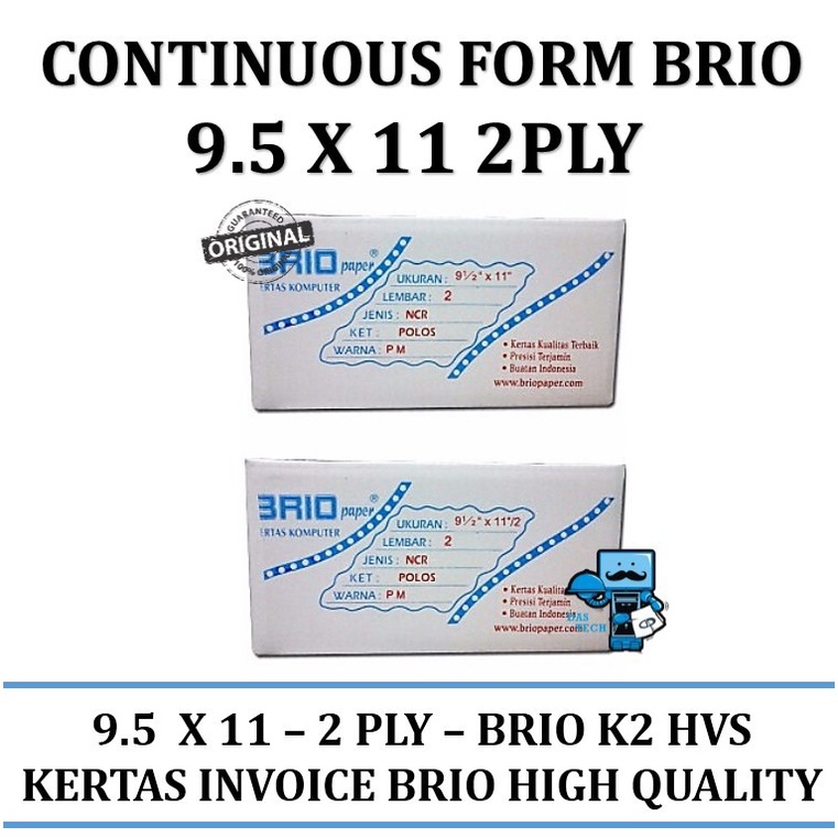 

Continuous Form BRIO 9.5X11 2 PLY (Kertas Komputer)