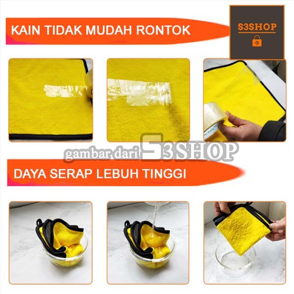 Kain Lap Dapur Rumah Microfiber 2 Sisi Super Premium Lebih Tebal 30x60