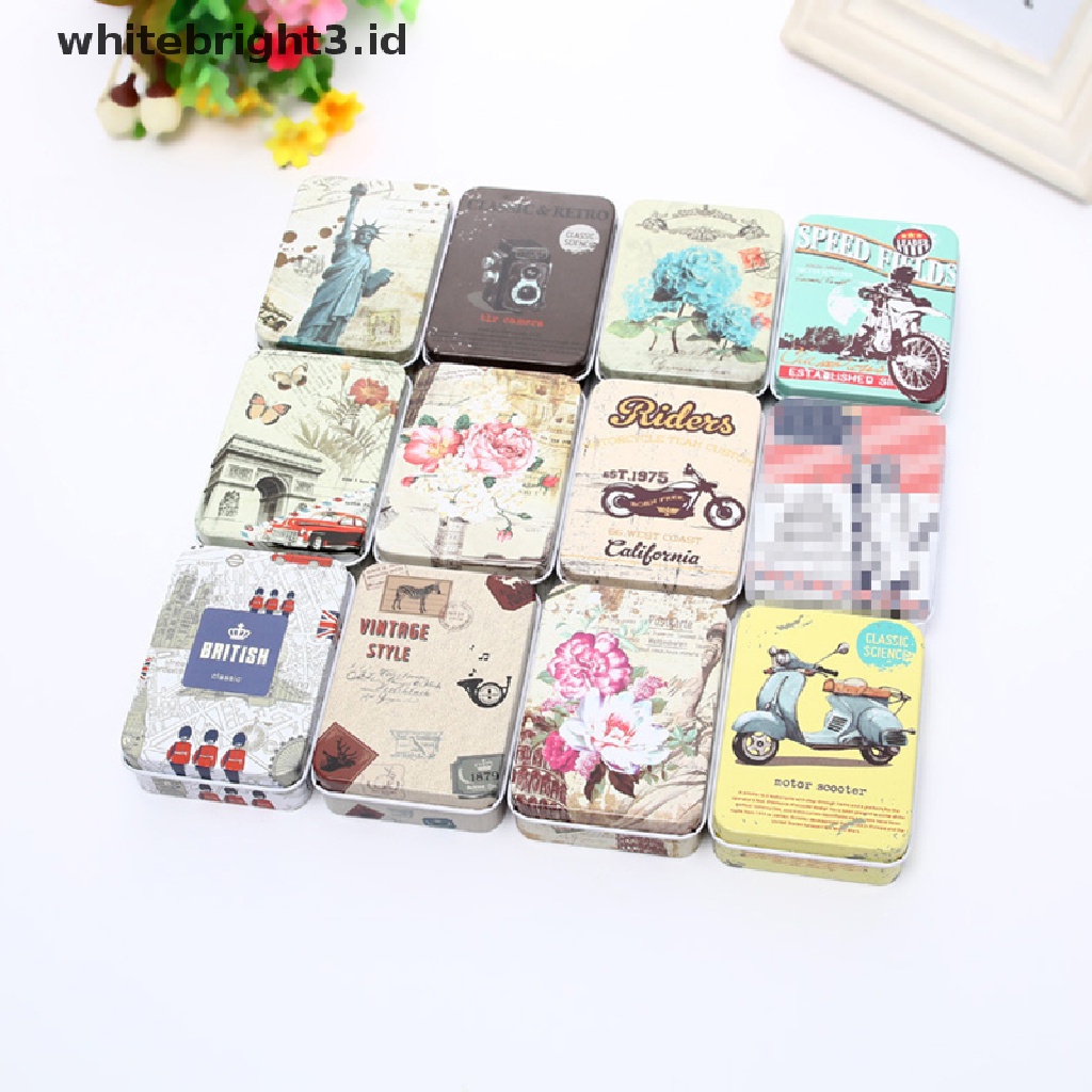 (whitebright3.id) Kotak Kaleng Penyimpanan Perhiasan / Permen / Koin Motif Kartun