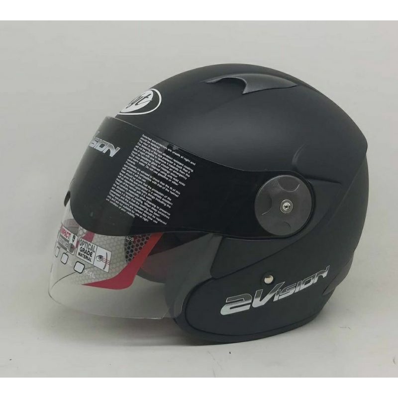 Helm KYT 2 vision ORIGINAL MURAH DOT dan SNI Helm indonesia-Hitam dop