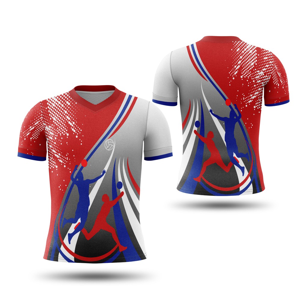 Baju Kaos Tshirt Jersey Olahraga Volley Ball Voli Team Pria Wanita Custom Full Print Art 04