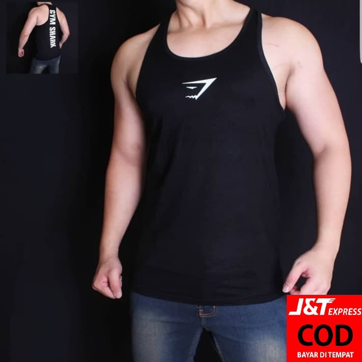 { BISA COD } BAJU KAOS SINGLET PRIA GYM SPANDEK F 7004