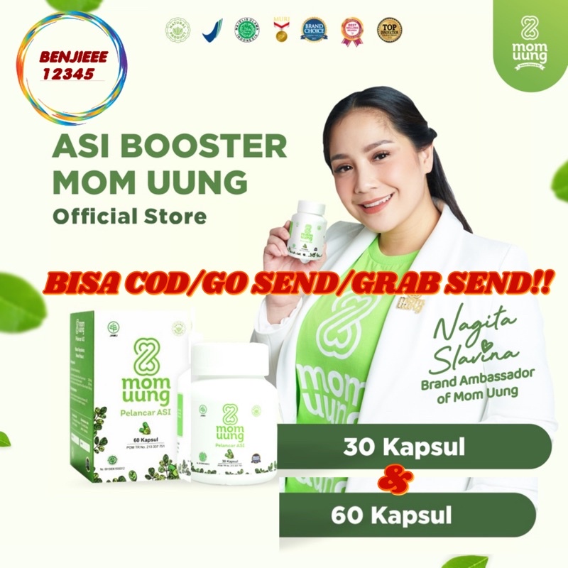 MOM UUNG 30 capsule BPOM Asi Booster kelorcap ikan gabus pelancar asi herbal mom uung 30 kapsul halal aman momuung MOMUUNG