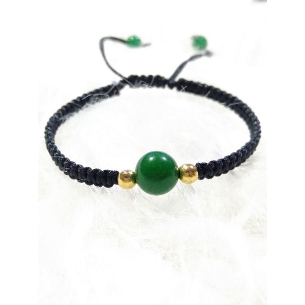 GELANG BATU GIOK BURMA ASLI ORIGINAL TALI CINA ANYAM