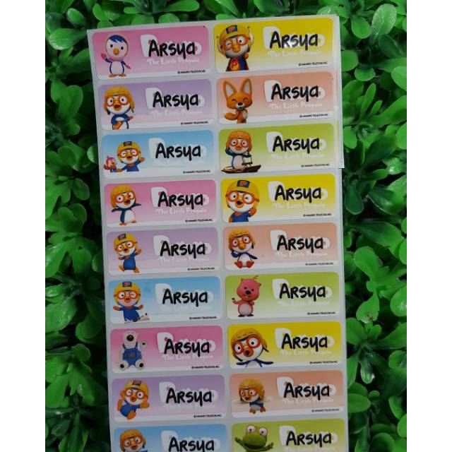 

Pororo Label nama sticker label name waterproof