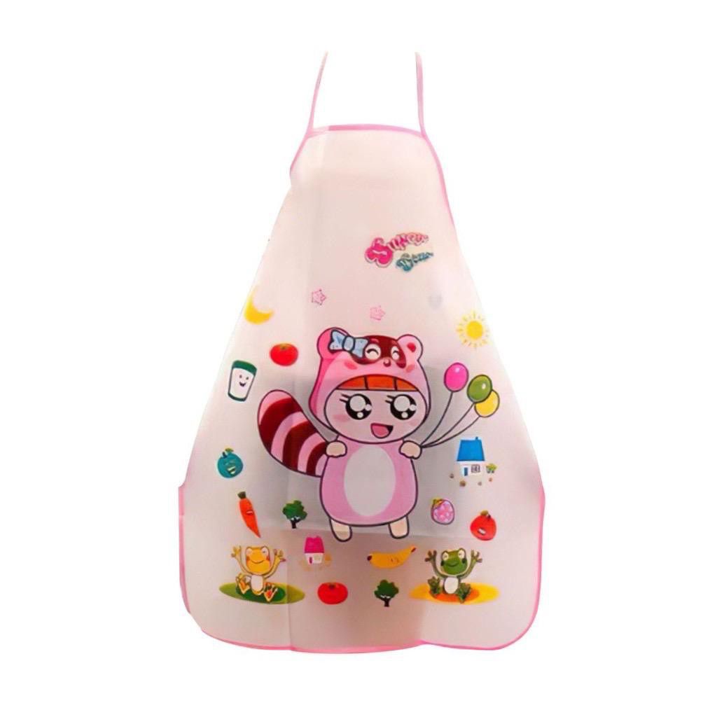 Celemek Apron Anak Karakter Doraemon Kitty Panda Gajah Rabbit Motif Lucu Celemek Dapur Anti Air