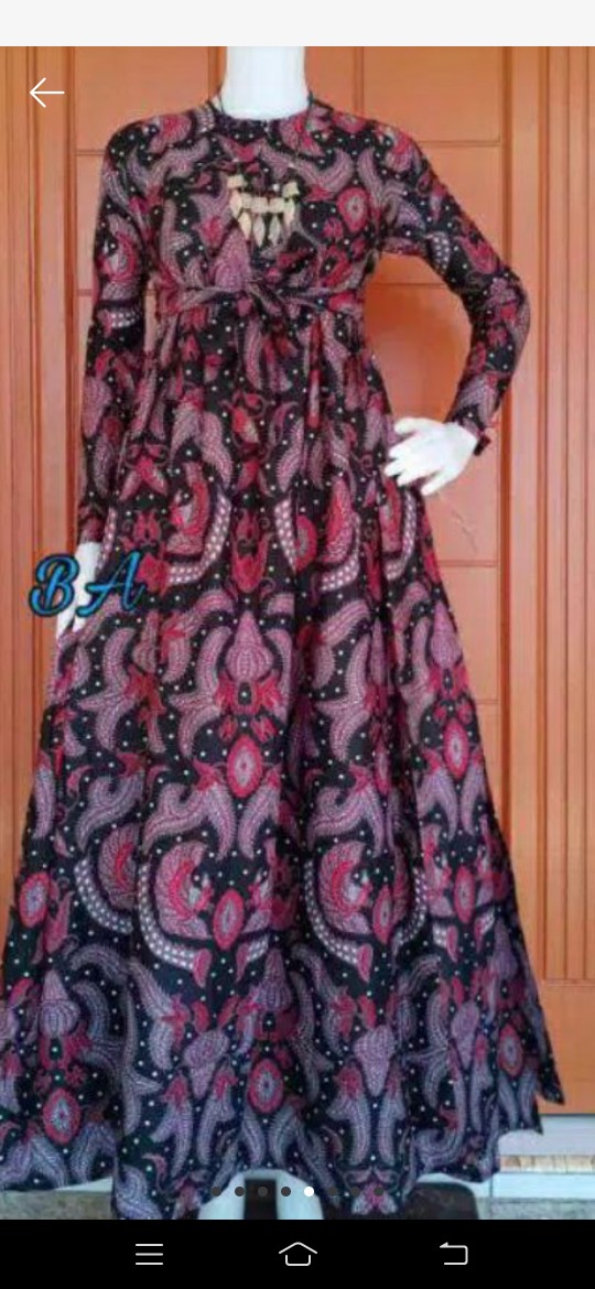 Ms Gamis Batik Sriwedari Maxi Jumbo Bumil/busui Katun Sogan Allsize Ld 104 Dan 120