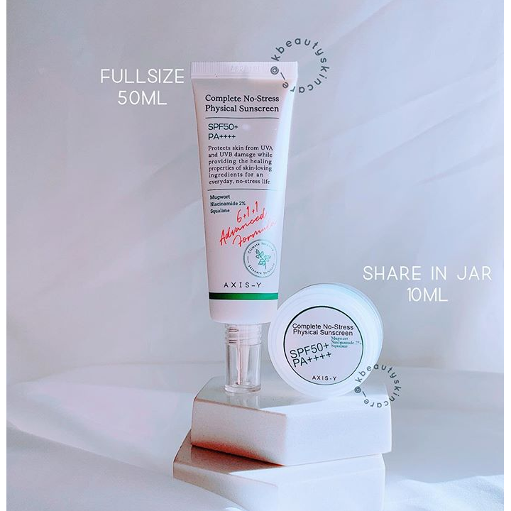 Axis y Complete No Stress Physical Sunscreen 50ml / 10ml