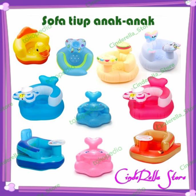 Kursi Sofa Bayi Tiup Pompa Tempat Belajar Duduk Anak Pvc Bebek Balon