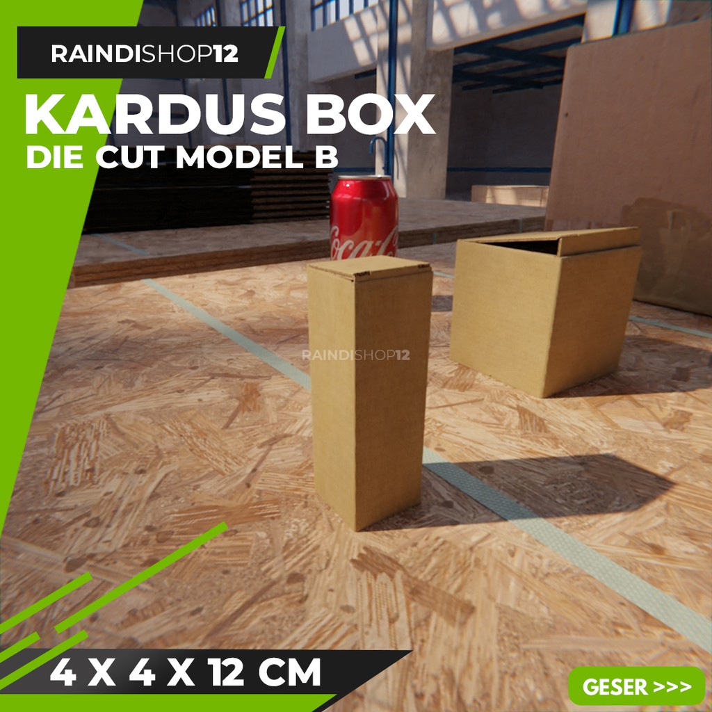 

(MIN 10 PCS) BOX 4 X 4 X 12 CM KARDUS DIE CUT KOTAK KARTON KEMASAN KADO B
