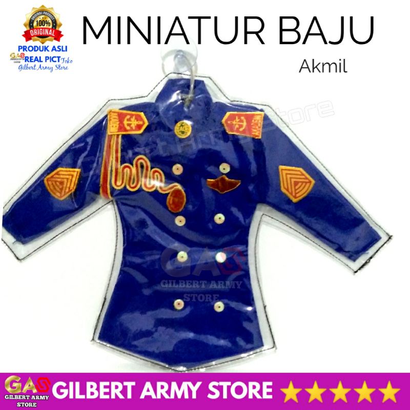 Miniatur baju Loreng Akmil Tni  Pajangan Gantungan Kaca Mobil GILBERT ARMY STORE Terbaru