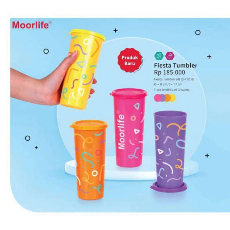 Tumbler/Gelas plastik/Fiesta Moorlife New/Gelas minum Anak/Satuan/Promo beli 4 gratis 2/Bpa Free/Moo