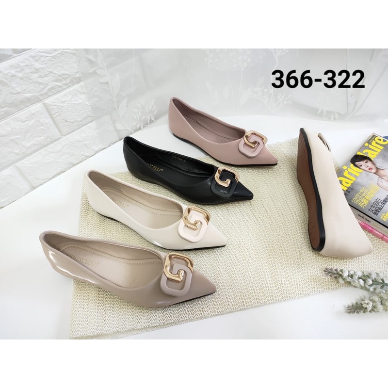 Flatshoes mixgold chain dove semi gloss by Simoncelli Import high quality fashion shoes sepatu flat 