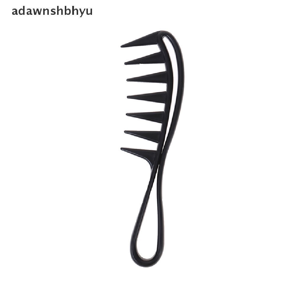 Adawnshbhyu Hiu Jumbo Gigi Lebar Hitam Handle Grip Sisir Rambut Pria Hairdressing Teeth Comb