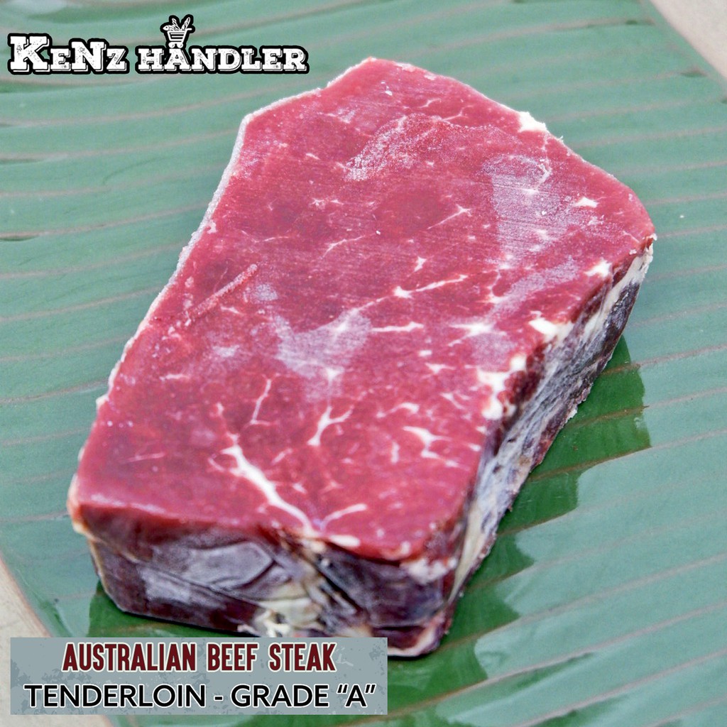 

AUSTRALIA BEEF TENDERLOIN /STEAK SAPI TENDERLOIN GRADE " A " 200-220GR KeNz Händler | Grab & Gojek