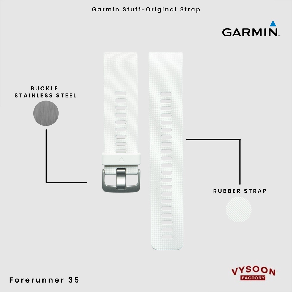 Strap Rubber Tali Jam Smartwatch Garmin Forerunner 35 - White