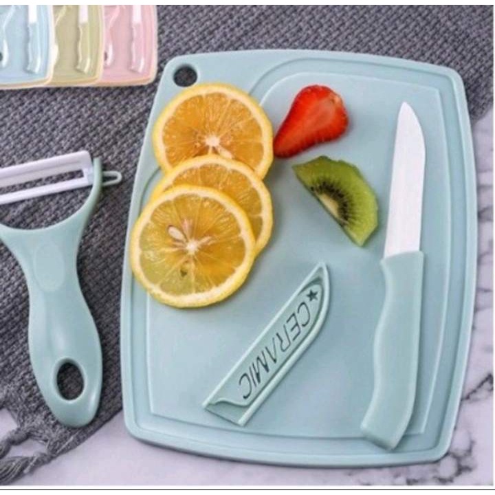 (RS)PISAU DAPUR KERAMIK SET 3 IN 1 CERAMIC + TALENAN