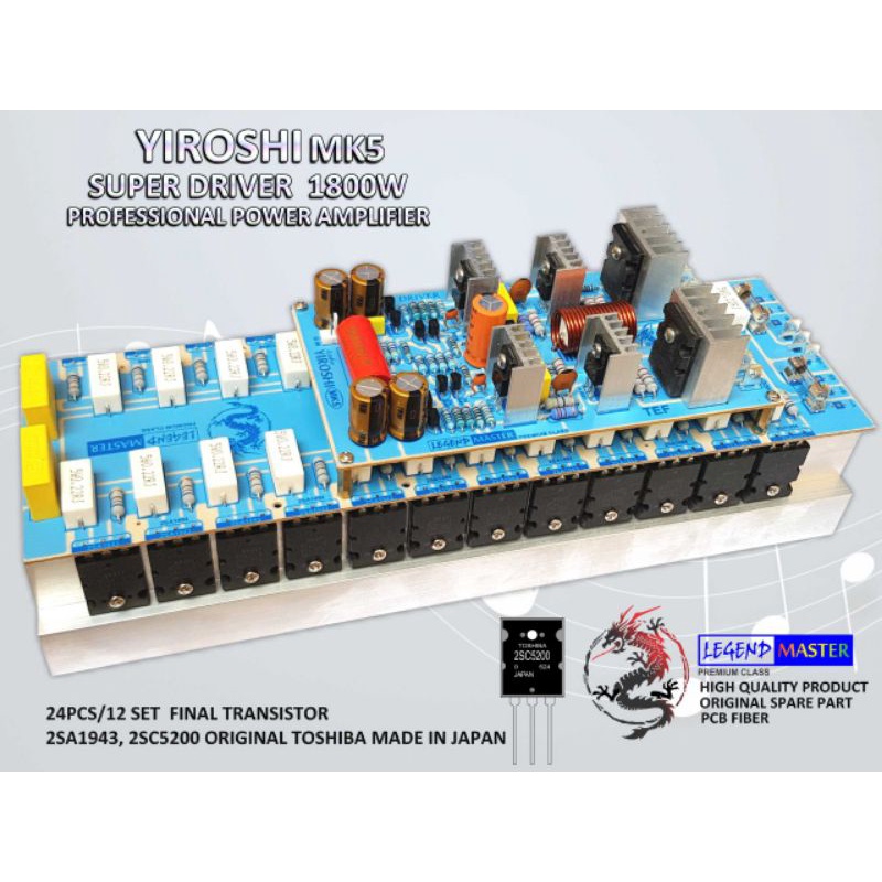 YIROSHI MK5 TOSHIBA SUPER DRIVER 1800WATT POWER AMPLIFIER SUBWOOFER YIROSHI MK5 TOSHIBA