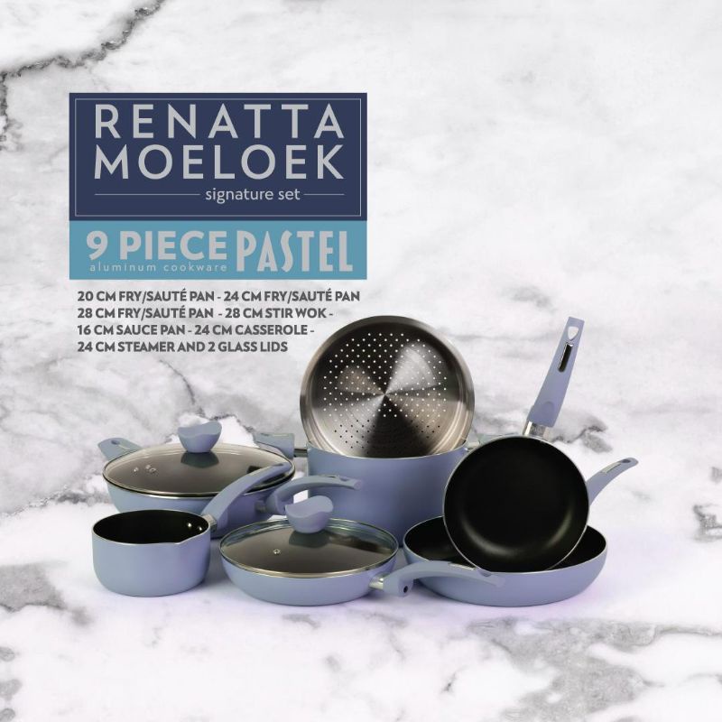 Supra cookware set 9 pcs Chef Renatta Moeloek set 9pcs cookware Pastel