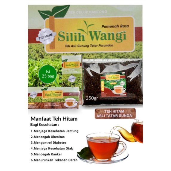 

TEH HITAM SILIH WANGI Isi 25 / 250gr [ Teh Asli Tatar Sunda ]