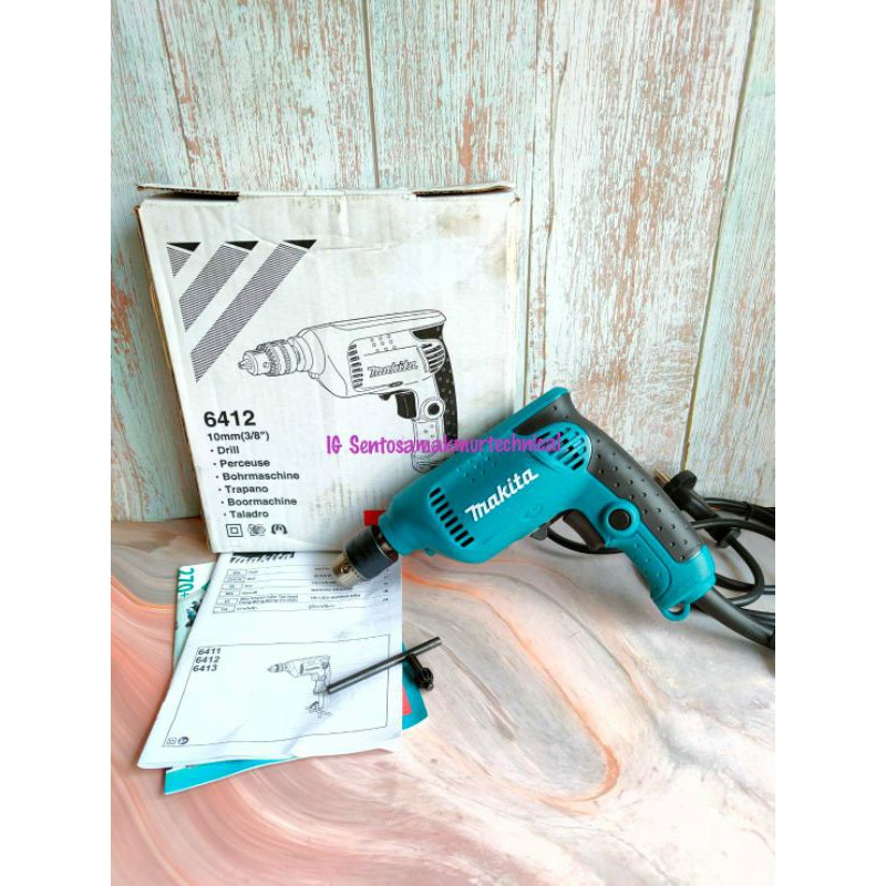 MAKITA 6412 10 MM Bor Tangan Drill Listrik Besi Kayu Bolak Balik 10mm