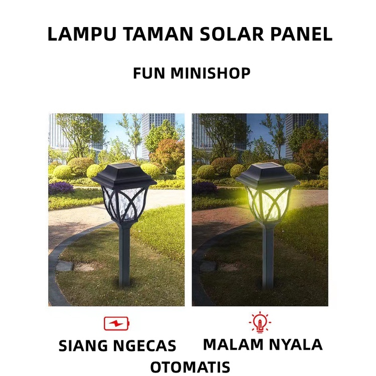 LAMPU TAMAN LED SOLAR PANEL LAMPU HIAS TAMAN WATERPROOF