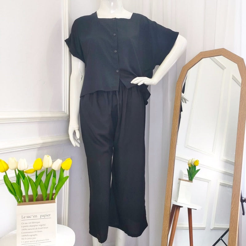 HUMA.ID || one set crop full kancing