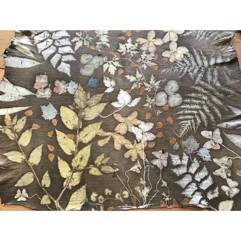 Ecoprint kulit domba lembaran | Leather ecoprint