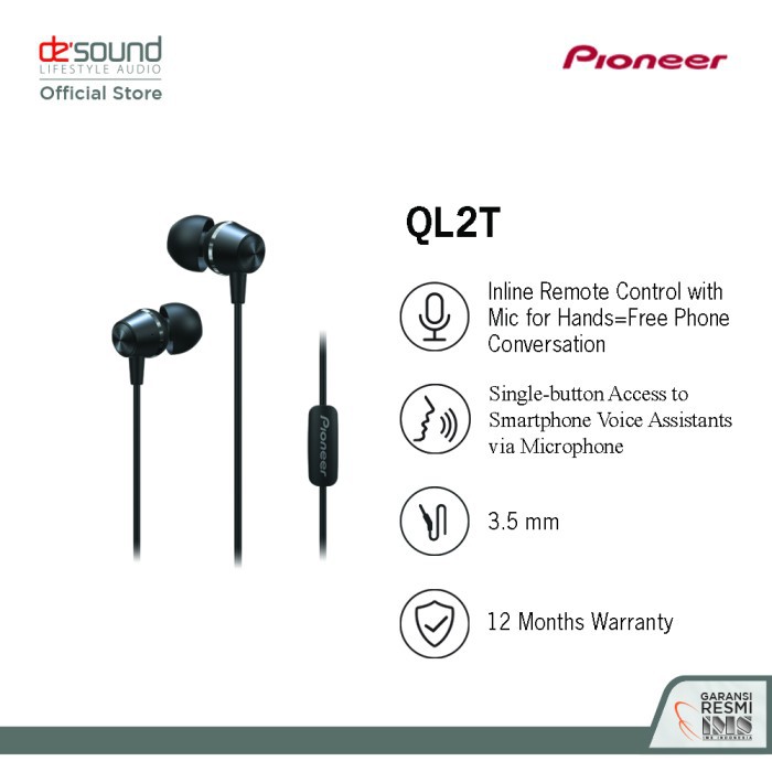 Pioneer QL2T Earphones_BDG