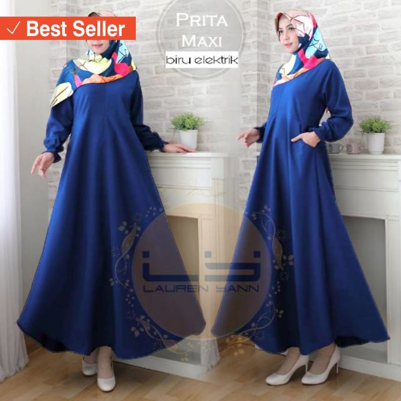 FASHION REMAJA MURAH TERLARIS MODERN UNIK / LY ELYE FASHION - PRITA MAXI WOOLPEACH/ WOLVIS/ WOLFIS