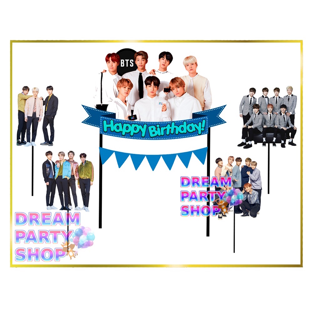 

Hiasan Kue BTS Karton/ Topper Kue BTS/ Hiasan Kue Tusuk Set BTS