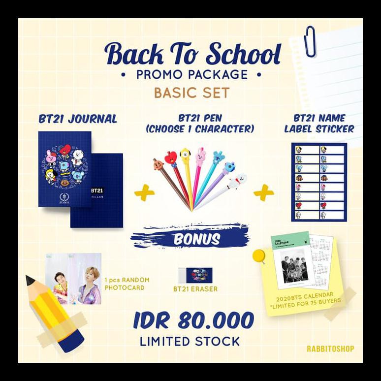 

DISKON BT21 NOTEBOOK + PEN - BACK TO SCHOOL PACKAGE BTS PAKET ALAT TULIS TERMURAH DAN TERBARU