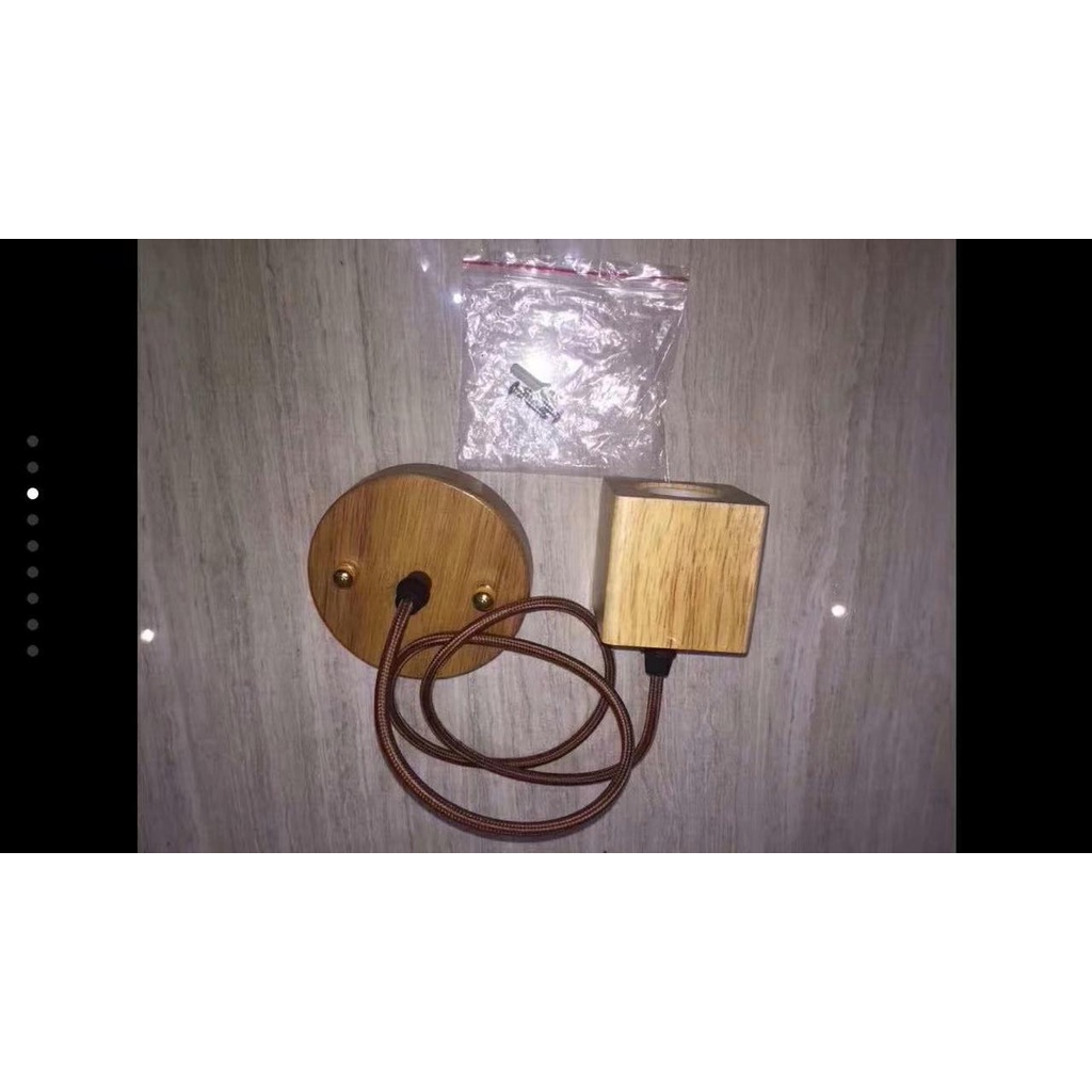 [WS] Fitting Gantung KAYU Edison filamen KAYU cafe Retro  - Fitting E27 (MB)