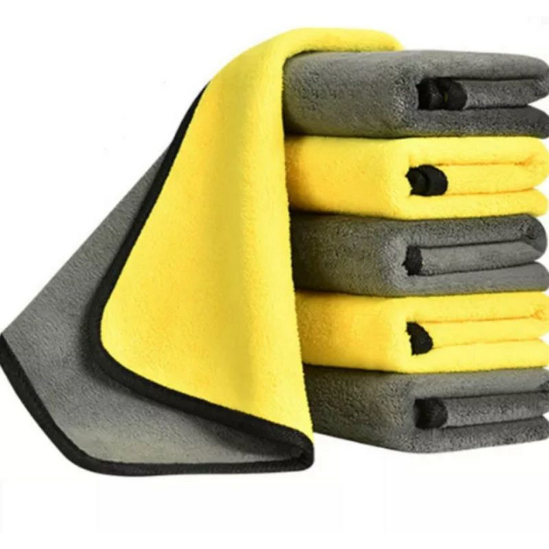 Kain Lap Mobil Microfiber 30x30 Warna kuning Abu Car cloth Universal Serba Bisa-2