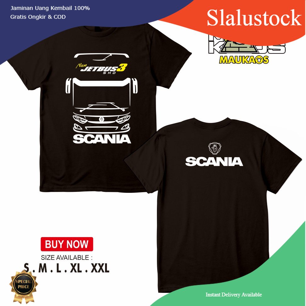 Slalustock Kaos Otomotif Bismania Jetbus 3 Scania Depan Belakang