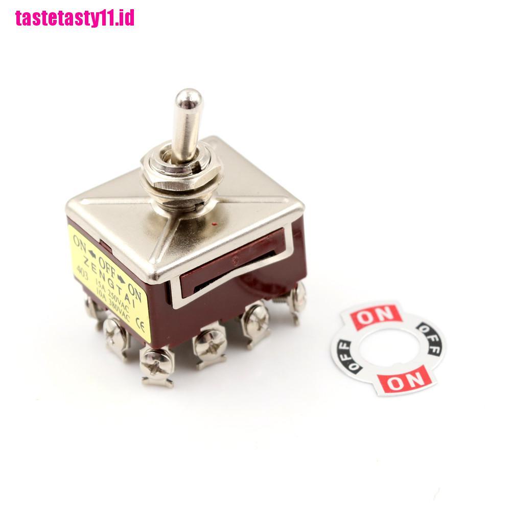 Toggle Switch 3 Posisi 12 Pin 4PDT ON-OFF-ON 10A / 380VAC