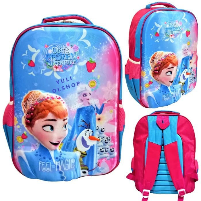 Gro::Sir ! Tas Anak Sekolah Tk Trolley Lampu + Musik Lol - Unicor PP725  Sekolah Sd Frozen 3D Timbu