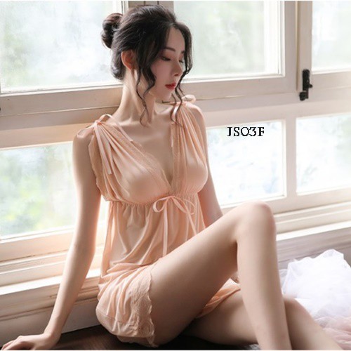 [BISA BAYAR DITEMPAT] LINGERIE BIG SIZE BAJU TIDUR JUMBO CREAM FIT TO XXL JS03F