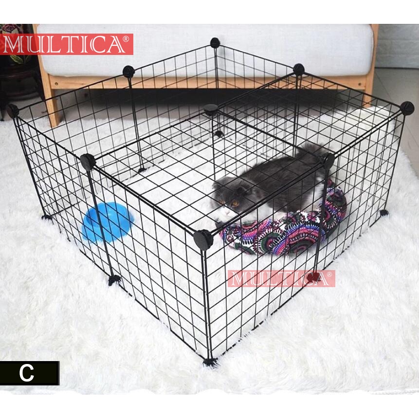 Image of Multica Kandang Anjing Kucing Kelinci Portable Besi Model Kandang Hamster Burung Pagar Besi DIY #8