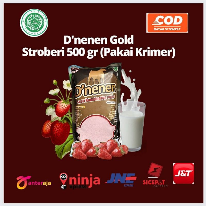 

Susu Kambing Etawa Bubuk D'nenen Gold Stroberi 500 gr (Pakai Krimer)